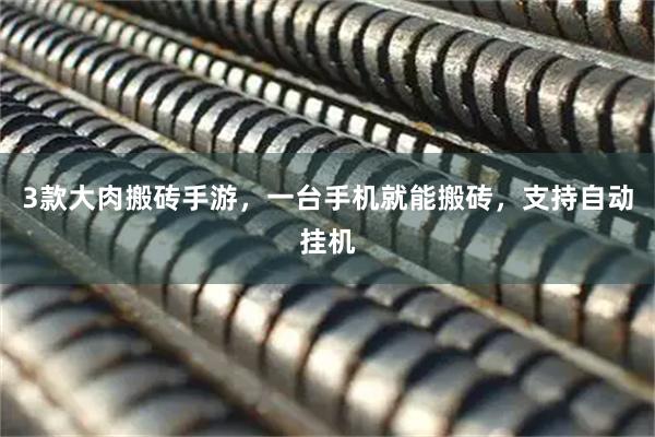 3款大肉搬砖手游,一台手机就能搬砖,支持自动挂机